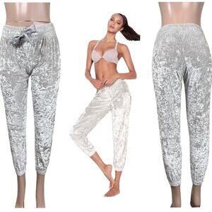 VICTORIA’S Secret Pearl Crushed Velvet Pajama Jogger Pant Size S $44